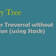 Binary Tree Inorder Traversal Without Recursion Using Stack