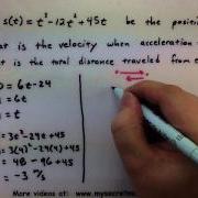 Calculus Working With Position Velocity And Acceleration