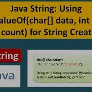 Java String Using CopyValueOf Char Data Int Offset Int Count For String Creation