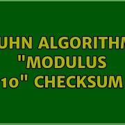 Luhn Algorithm Modulus 10 Checksum 2 Solutions