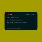 Python Pandas Get Column Headers From A Pandas Data Frame