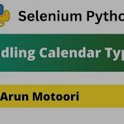 Handling Calendar Type 1 In Selenium Python Selenium Python