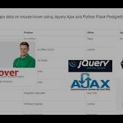 Display Popups Data On Mouse Hover Using Jquery Ajax And Python Flask PostgreSQL Database