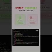How To Display Error Success Flash Message Using HTML CSS Shorts Shortsfeed Webdesign Card