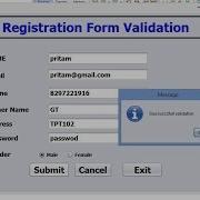 Registration Form Validation In Java Netbeans With Regular Expression