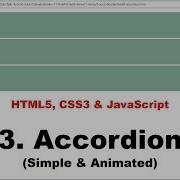 3 Simple Animated Accordion Menu HowToCreate Series HTML5 CSS3 JavaScript