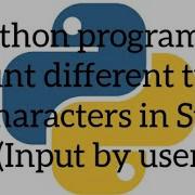 Python Program To Count Different Characters In A String