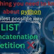 List Concatenation And List Multiplication Repetition In Python Pythontutorial Pythonlists