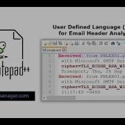 Notepad User Defined Language For Email Header Analysis Light