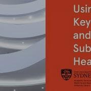 Using Keywords And Subject Headings