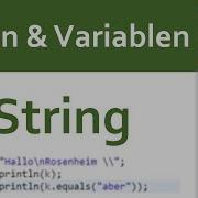 JAVA Typen Variablen 09 Datentyp String Für Zeichenketten