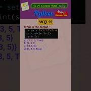 Python MCQ 93 Test Your Skills Python Pythonprogramming Pythoninterview Shorts Trending