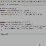 Java Programming 34 Table For Multidimensional Array