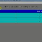 How To Create HTML Table To Json Array Data