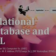 Relational Database Database Concepts SQL Unit 3 Part 01 Class XII Comp Sc 083 Eng