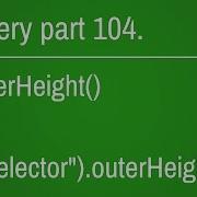 Jquery Outer Height Function Part 104