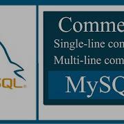 Comments In MySQL