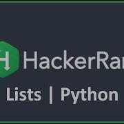 Lists HackerRank Solution In Python