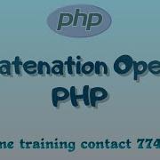 Concatenation Operator In Php
