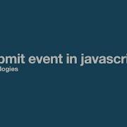 Onsubmit Event In Javascript