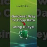 Copy Data Fast In Excel Shorts