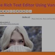 Create Rich Text Editor Using Vanilla JS HTML CSS