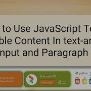 How To Use JavaScript To Get Table Content In Text Area Input And Paragraph Javascript Html5