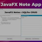 JavaFX SQLite Database CRUD Tutorial JavaFX Notes App