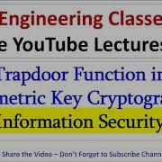 Trapdoor Function In Asymmetric Key Cryptography Information Security Lectures Hindi