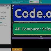 Code Org Lesson 7 4 Accessor Methods Tutorial With Answers Unit 2 Computer Science A CSA