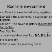 CS47 Lecture 12 Part 3 Run Time Environment