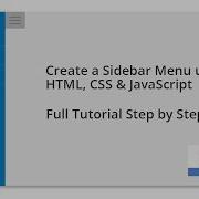 Create A Sidebar Menu Using HTML CSS JavaScript