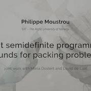 Philippe Moustrou Exact Semidefinite Programming Bounds For Packing Problems CGD III