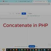 Concatenate String In PHP Php For Beginners Php