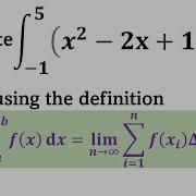 Riemann Sum Evaluation Of Definite Integral Quadratic