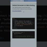 How To Detect Browser Or Tab Closing In JavaScript