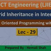 Lec 29 Hybrid Inheritance In Interface Object Orient Programming Using Java IT ICT Engineering