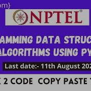 NPTEL Programming Data Structures And Algorithms Using Python ASSIGNMENT 2 ANSWERS 2022