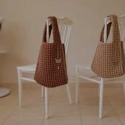 Crochet Tote Bag Waffle Tutorial Plush Yarn 2 Sizes