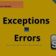 Exception Vs Error Java