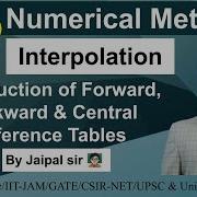 Numerical Methods Interpolation Construction Of Forward Backward And Central Difference Tables