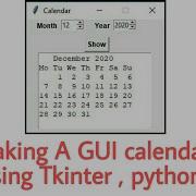 GUI Calendar Using Python And Tkinter Basic GUI Project Using Python