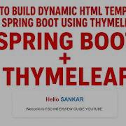 How To Build Dynamic HTML Templates In Spring Boot Using Thymeleaf Springboot Thymeleaf Java