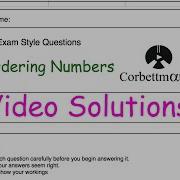 Ordering Numbers Answers Corbettmaths