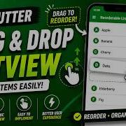 FLUTTER ANDROID DRAG AND DROP ITEMS IN A LIST VIEW TUTORIAL