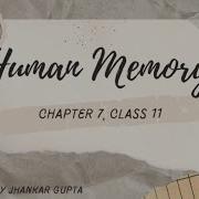 Chapter 7 Human Memory Class 11 CBSE NCERT Complete Lecture