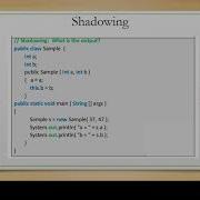 Java I Chapter 5 Class 3 Shadowing