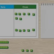 Addition To 20 With Regrouping Base 10 Blocks And Place Value Chart