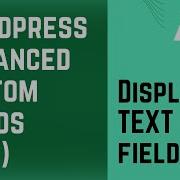 WordPress Advanced Custom Fields Text Field ACF 2022