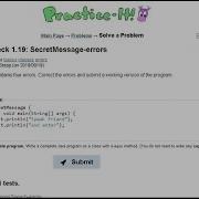 Java Practice It Introduction To Java Programming Self Check 1 19 SecretMessage Errors